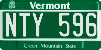 VT license plate NTY596