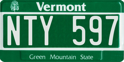 VT license plate NTY597