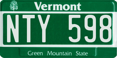 VT license plate NTY598