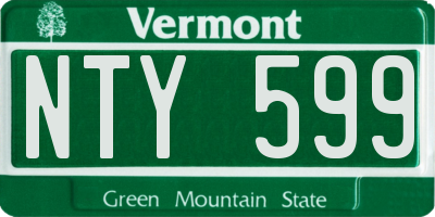 VT license plate NTY599