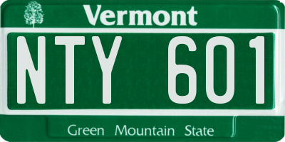 VT license plate NTY601