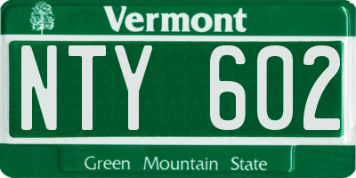 VT license plate NTY602