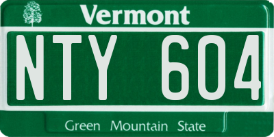VT license plate NTY604