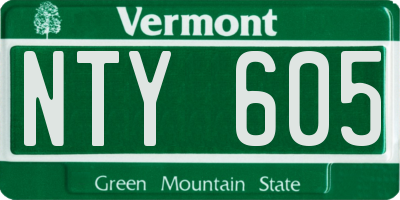 VT license plate NTY605