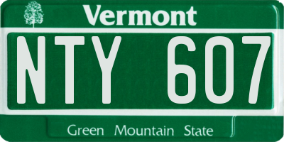 VT license plate NTY607