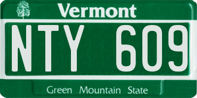 VT license plate NTY609