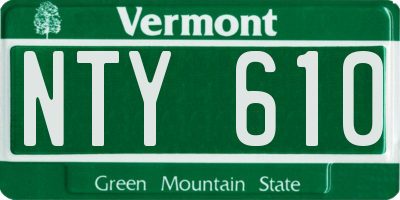 VT license plate NTY610