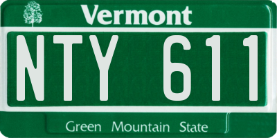 VT license plate NTY611