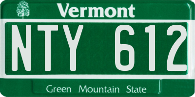 VT license plate NTY612