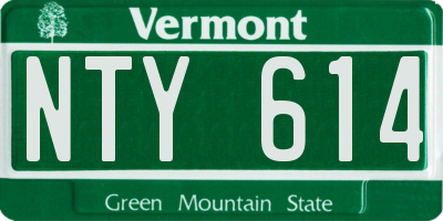 VT license plate NTY614