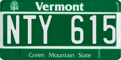 VT license plate NTY615