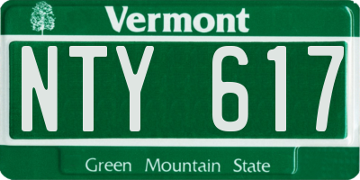 VT license plate NTY617