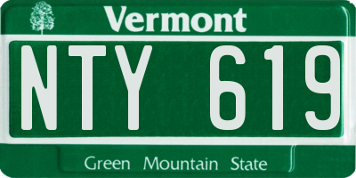 VT license plate NTY619