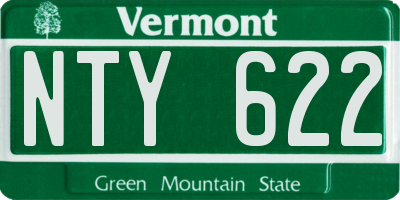 VT license plate NTY622