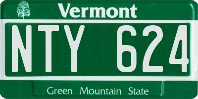 VT license plate NTY624