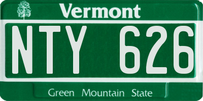VT license plate NTY626