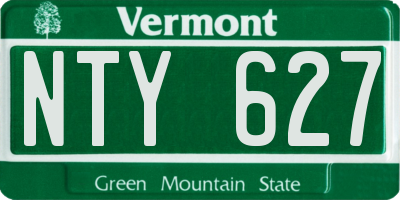 VT license plate NTY627
