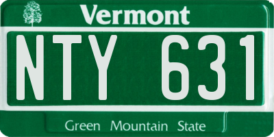 VT license plate NTY631