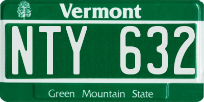 VT license plate NTY632