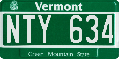 VT license plate NTY634