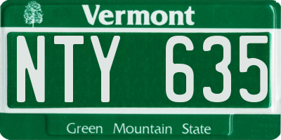 VT license plate NTY635