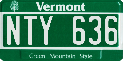 VT license plate NTY636
