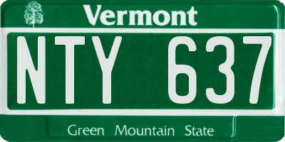 VT license plate NTY637