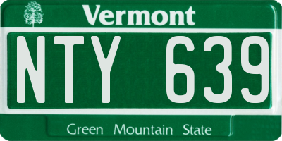 VT license plate NTY639