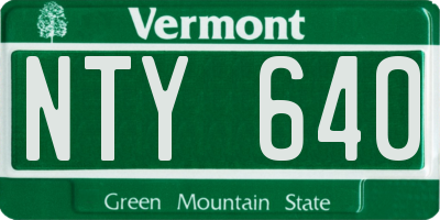VT license plate NTY640