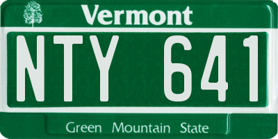 VT license plate NTY641