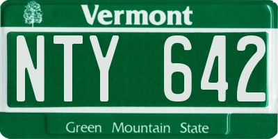 VT license plate NTY642