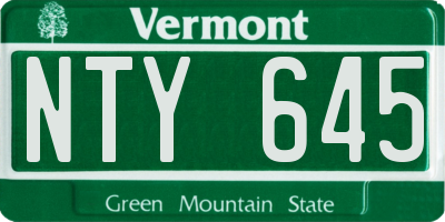VT license plate NTY645