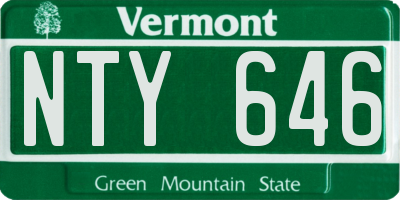 VT license plate NTY646
