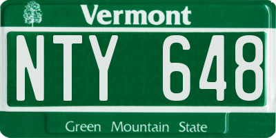 VT license plate NTY648