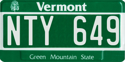 VT license plate NTY649