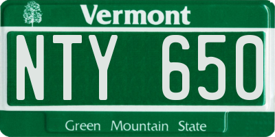 VT license plate NTY650