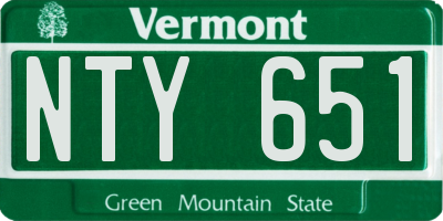 VT license plate NTY651