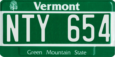 VT license plate NTY654