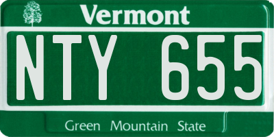 VT license plate NTY655