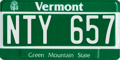 VT license plate NTY657