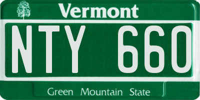 VT license plate NTY660