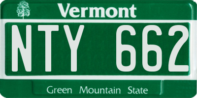 VT license plate NTY662
