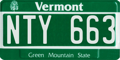 VT license plate NTY663