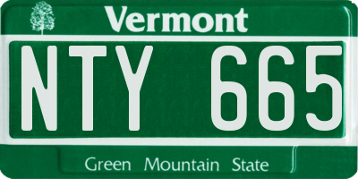 VT license plate NTY665