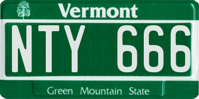 VT license plate NTY666