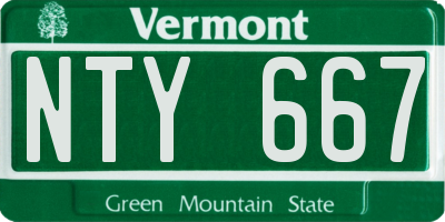 VT license plate NTY667