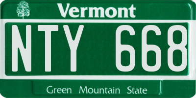 VT license plate NTY668
