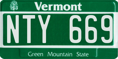 VT license plate NTY669