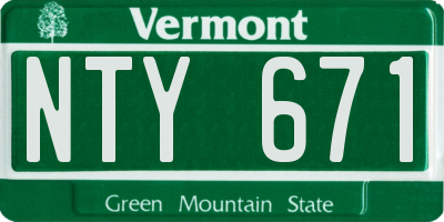 VT license plate NTY671