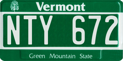 VT license plate NTY672